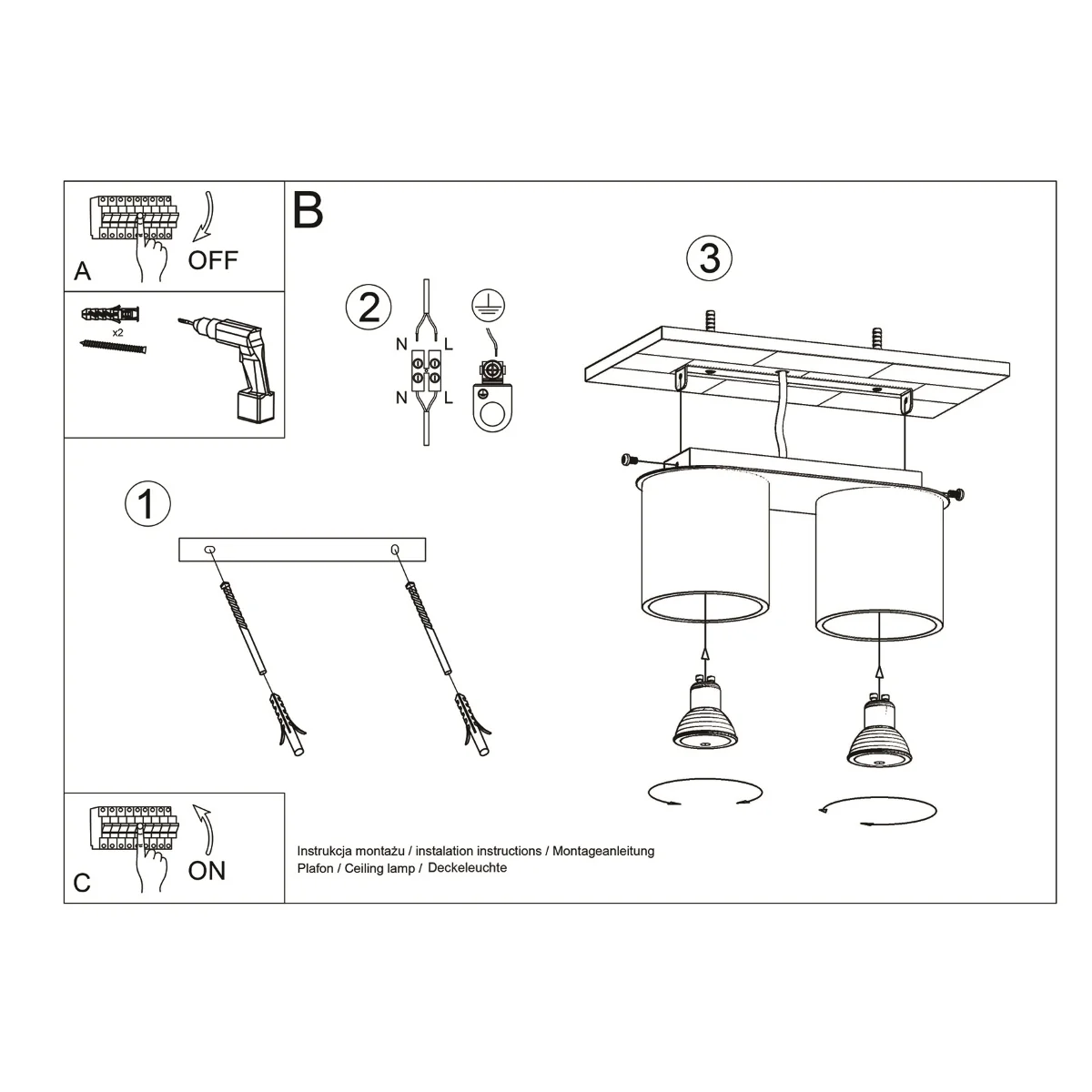 Plafondlamp ORBIS 2 grijs - Afbeelding 7