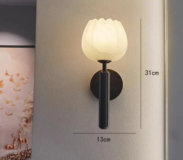 Marmeren Wandlamp In De Vorm Van Een Roos - Afbeelding 5