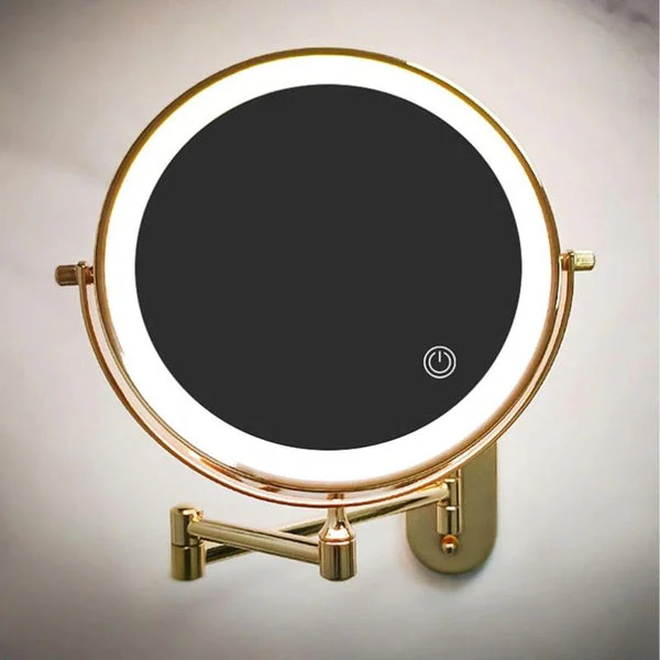 Gouden Oplaadbare Led Vergrotende Spiegel Voor Make-Up En Badkamer - Afbeelding 6