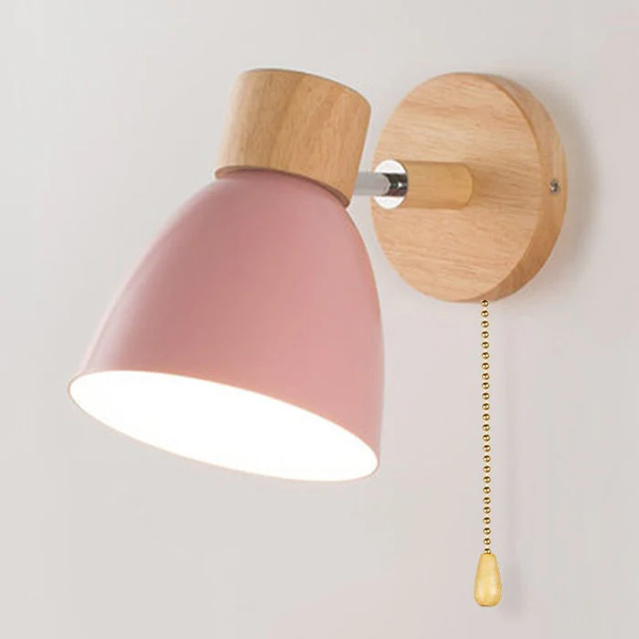 Scandinavische Hangende Wandlamp Van Hout - Afbeelding 6