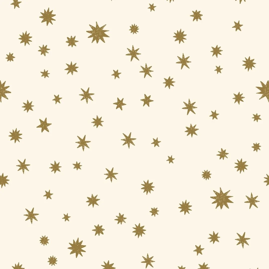 Behangstaal Meet me at the Wall - Starry night - Crème & Kaki - Joëlle Wehkamp - Afbeelding 2