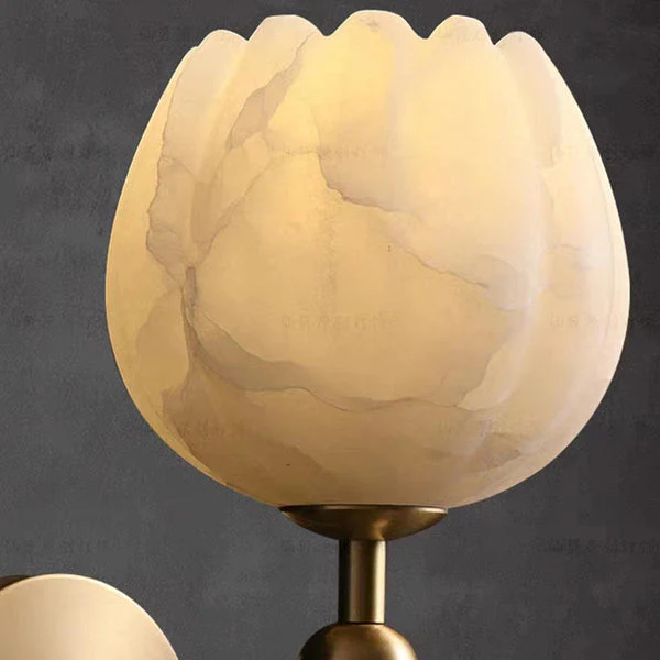 Marmeren Wandlamp In De Vorm Van Een Roos - Afbeelding 6