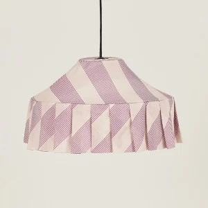 Nobodinoz Nicole lampenkap Lilac Diagonal Stripes Ø50 – katoenen hanglamp