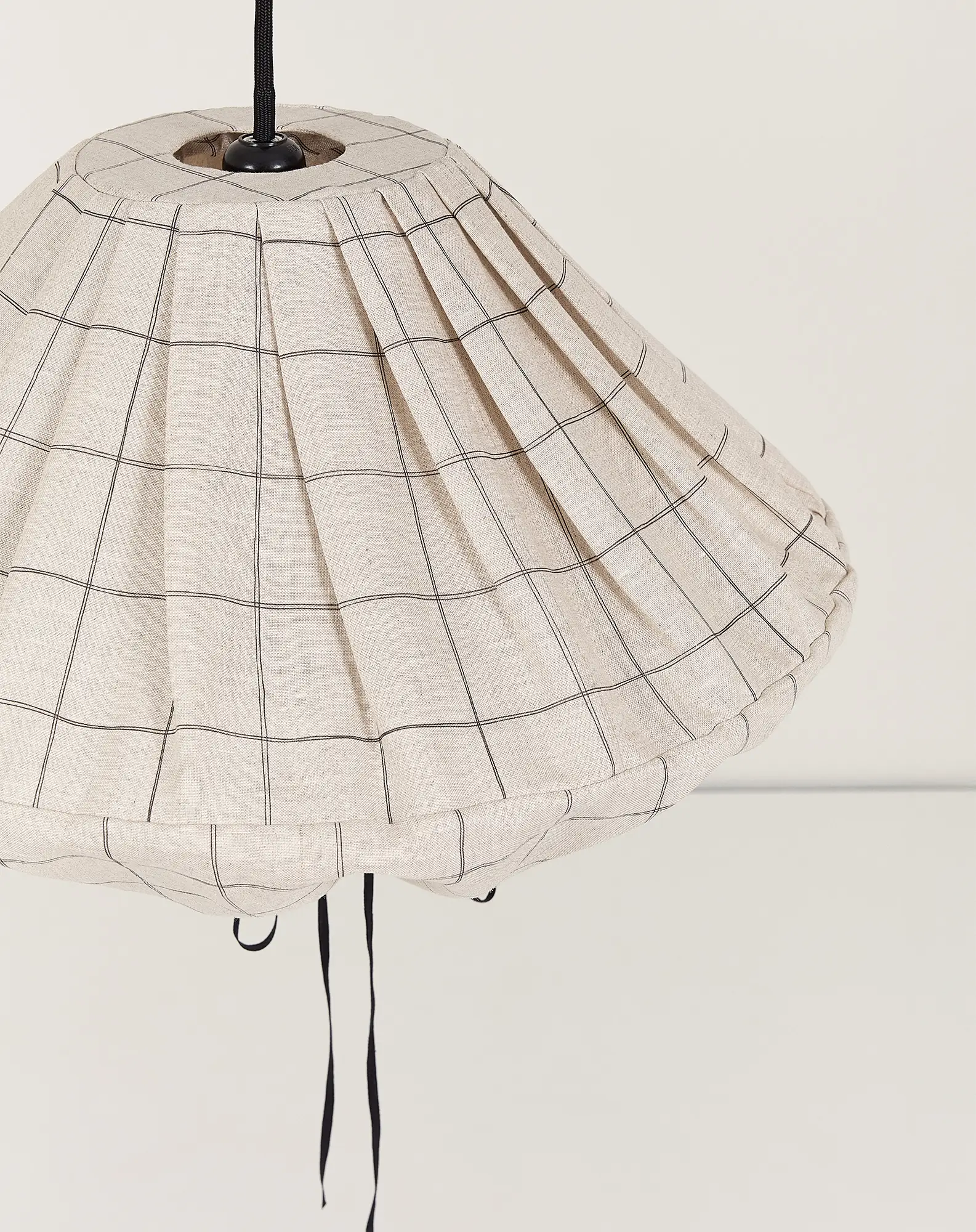 Nobodinoz Yumi lampenkap 50 cm Charcoal Grid – linnen hanglamp kinderkamer - Afbeelding 4