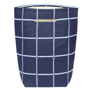 Nobodinoz - Vibes collectie - Storage Basket - Navy Blue Windowpane vintage effect