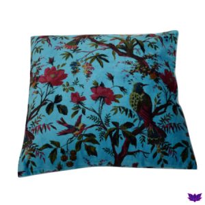 Oosters kussen bohemian fluweel birds licht blauw