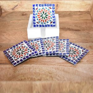 Mozaïek onderzetters 6 stuks Multi-colour