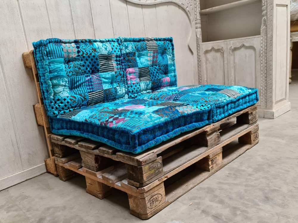 Oosterse set palletkussens Turquoise - Afbeelding 2