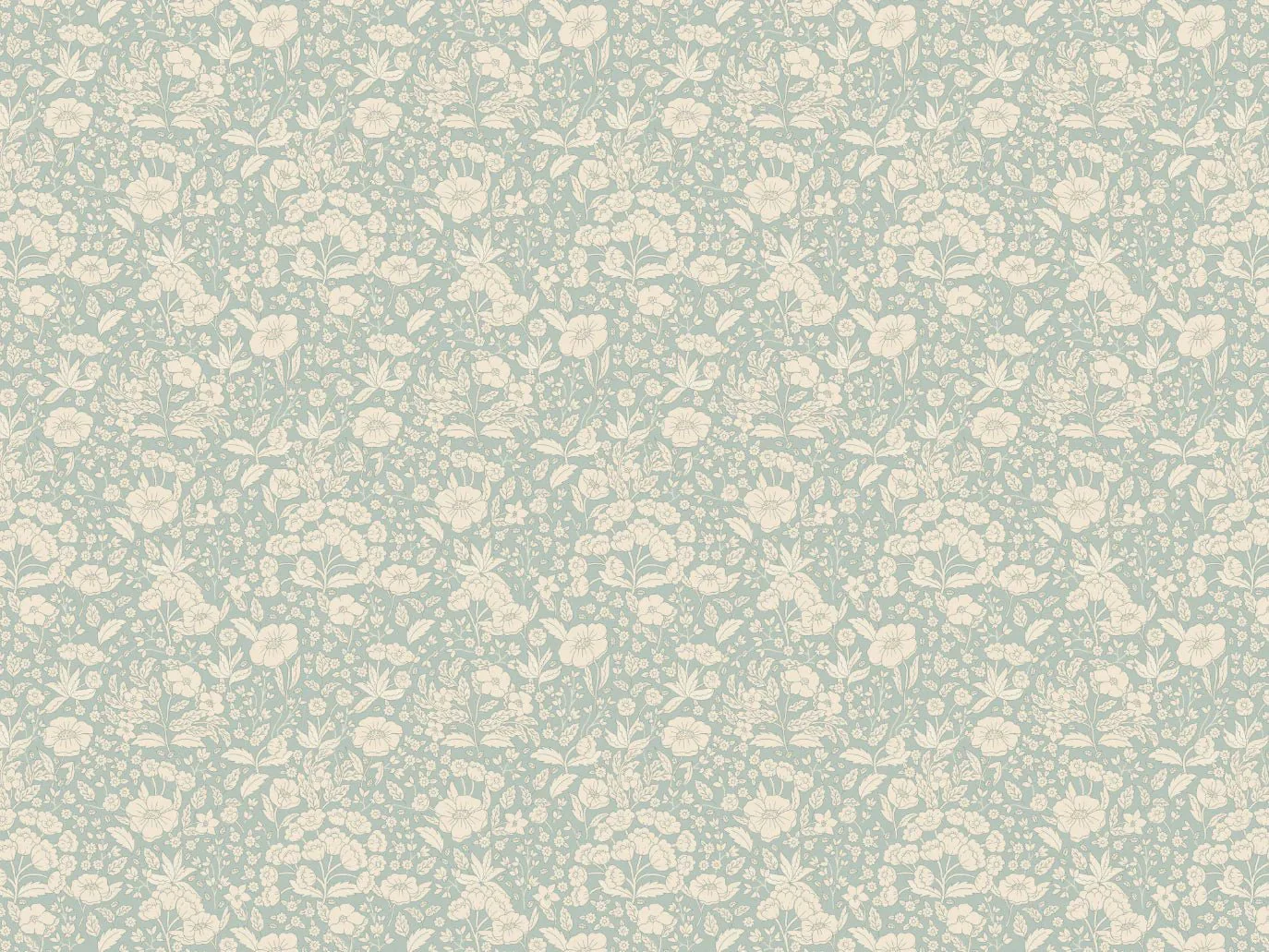 Behang Summer Gray - Bloemenbehang - Doris - Dusty Blue - Afbeelding 5