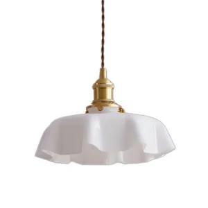 Retro Glazen Bloem Creme Hanglamp