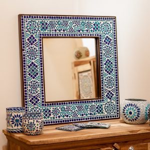 Oosterse spiegel blauw