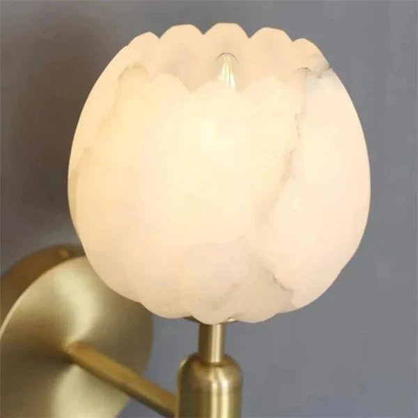Marmeren Wandlamp In De Vorm Van Een Roos - Afbeelding 8