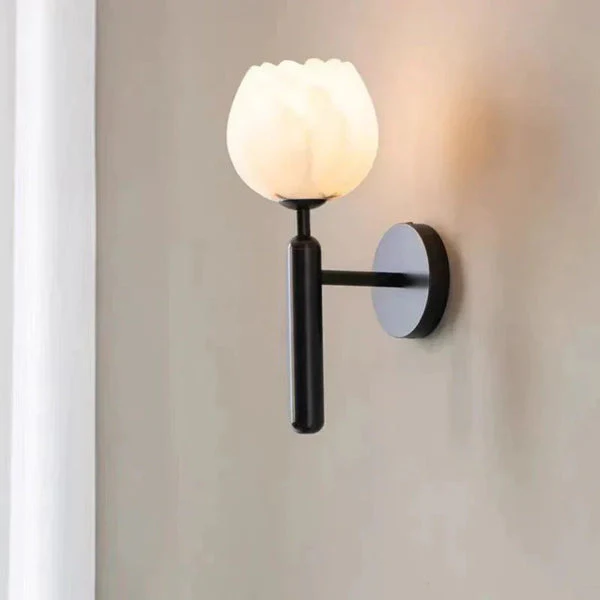 Marmeren Wandlamp In De Vorm Van Een Roos - Afbeelding 9