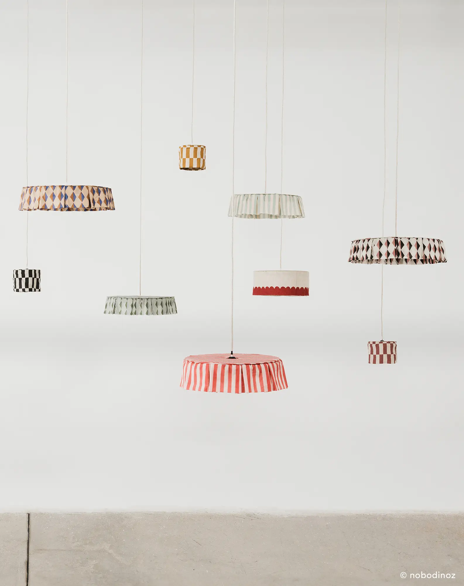 Nobodinoz - Vibes collectie - Lampenkap Turqouise Stripes diam. 40cm - Afbeelding 3
